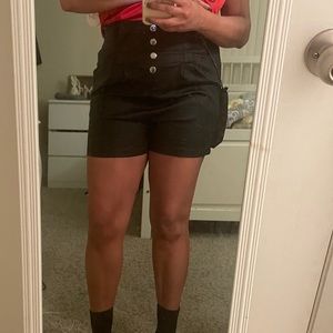 Leather highwasted shorts. Worn once.